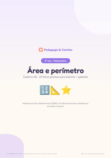 Caderno Área e perímetro – Matemática 5º ano