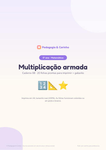 Caderno Multiplicação armada – Matemática 5º ano