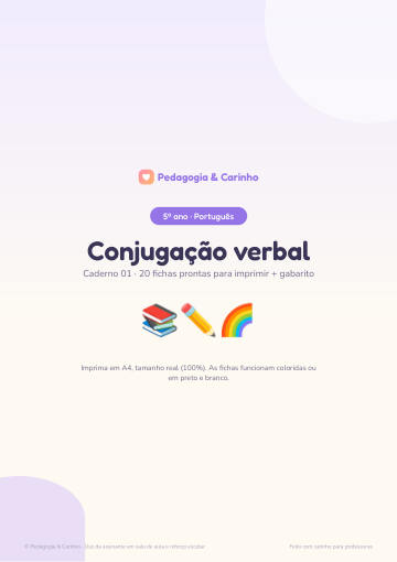 Caderno Conjugação verbal – Português 5º ano