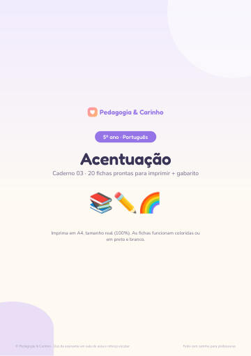 Caderno Acentuação gráfica – Português 5º ano