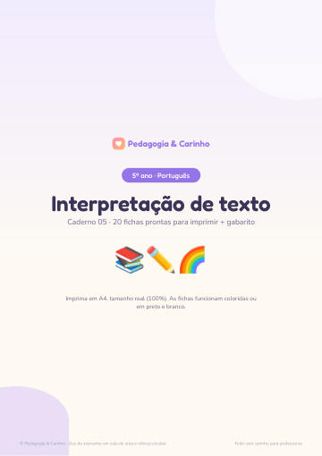 Caderno Interpretação de texto – Português 5º ano