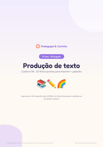 Caderno Produção de texto – Português 5º ano