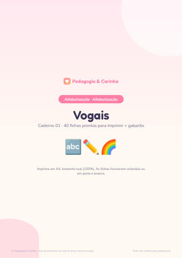 Caderno Vogais – Alfabetização