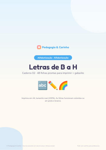 Caderno Letras de B a H – Alfabetização
