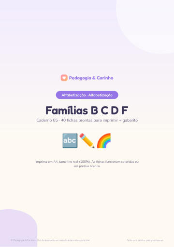 Caderno Famílias B C D F – Alfabetização