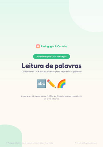 Caderno Leitura de palavras – Alfabetização