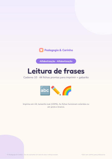 Caderno Leitura de frases – Alfabetização