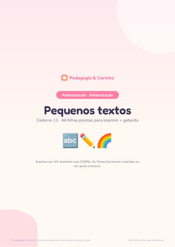 Caderno Pequenos textos – Alfabetização